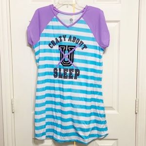 Total Girl Blue & White Striped Sleepshirt